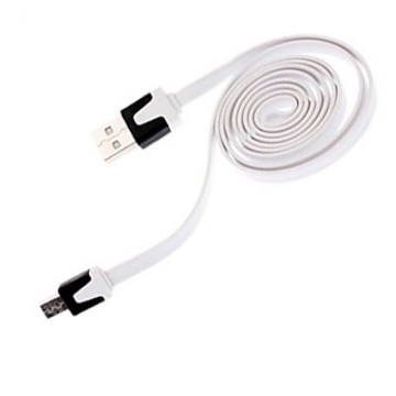 USB - Micro USB шнур плоский 1m белый в Одессе