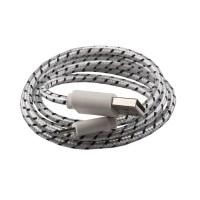USB - Micro USB шнур тканевый 1m белый