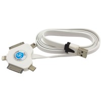 Универсальный USB шнур 5in1 плоский 1m белый