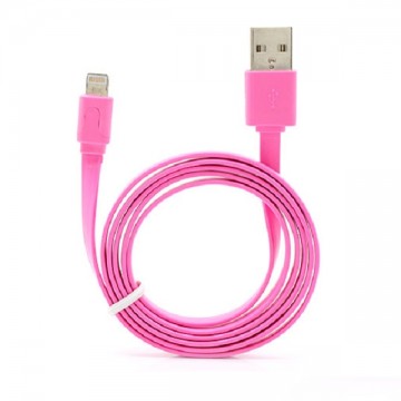 USB - Lightning шнур для iPhone 5S плоский 1m розовый в Одессе
