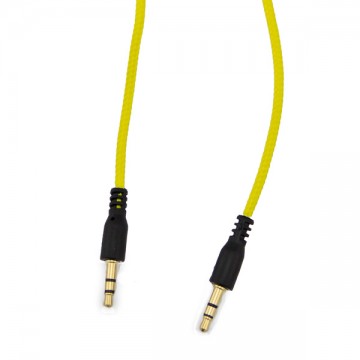 AUX кабель 3.5 M/M в тканевой оплетке желтый 1.5м в Одессе