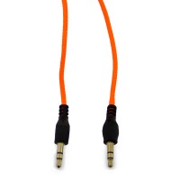 AUX кабель 3.5 M/M в тканевой оплетке оранжевый 1м