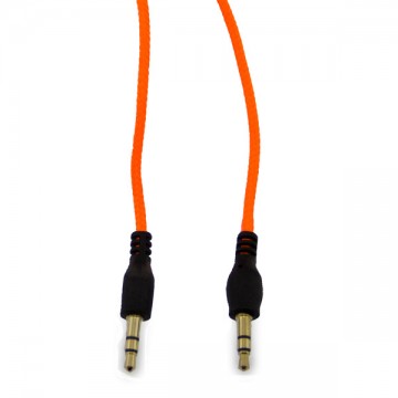 AUX кабель 3.5 M/M в тканевой оплетке оранжевый 1м в Одессе