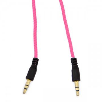 AUX кабель 3.5 M/M в тканевой оплетке розовый 1.5м в Одессе