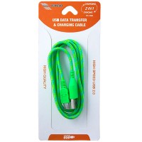 USB - Micro USB шнур тканевый PC-708 1m зеленый