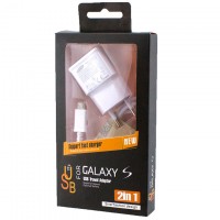 Сетевое зарядное устройство Samsung ETA-U90EWE 2in1 2.4A micro-USB white