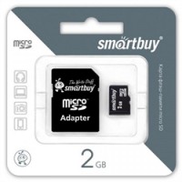 Micro SD 2GB 4 Class SmartBuy + SD adapter (SB2GBSDCL4-01)