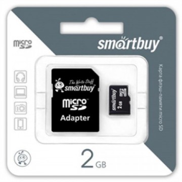 Micro SD 2GB 4 Class SmartBuy + SD adapter (SB2GBSDCL4-01) в Одессе