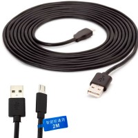 Micro USB кабель 2m черный, штекер 8 mm