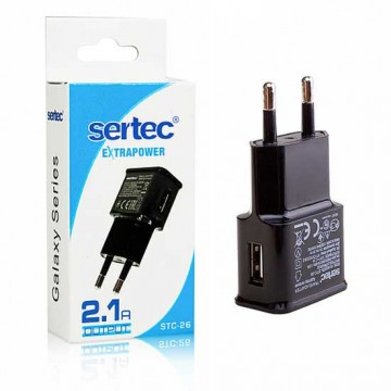 Сетевое зарядное устройство Sertec STC-26 1USB 2.1A black в Одессе
